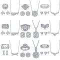Fashion Simple Jewelry Set Fine Jewelry Diamonds Halo S925 Sterling Silver Classic Colored Stones Jewelry Set