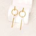 Fashion Trendy Imitation Pearl Pendant Earrings 2023 Wholesale Vintage Long Geometric 18K Gold Plated Stainless Steel Jewelry