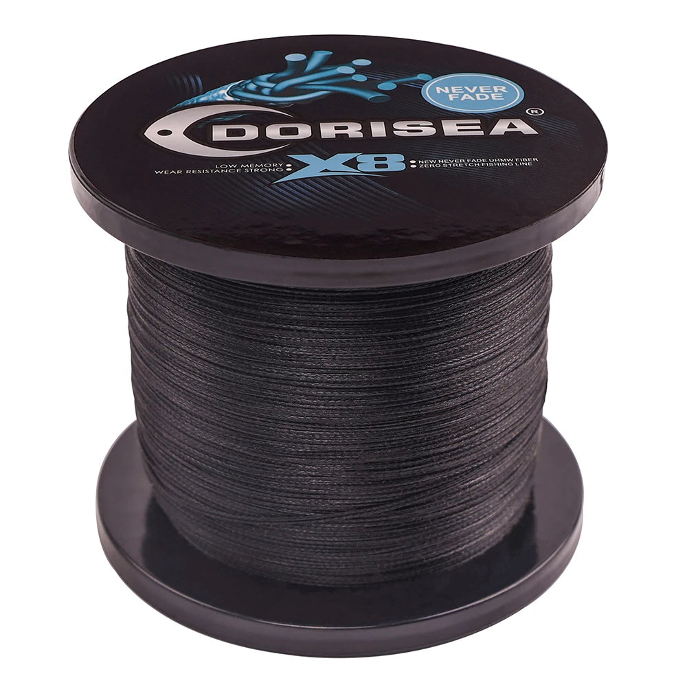 X8 1000M 130/150LB DORISEA NEVER FADE 8 Strands 100% PE Braided Multifilament Floating Line for River/Lake Fishing