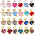 Trendy Love Heart Inlaid Colourful Resin Charm PendantReal 18K Gold Plated Jewelry Necklace Bracelet DIY Making Supplies S49