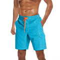 Men's Summer Beach Shorts Quick Dry& Water Resistant Drawstring Cargo Trunk With Multi-Pockets Surfwear Swimming