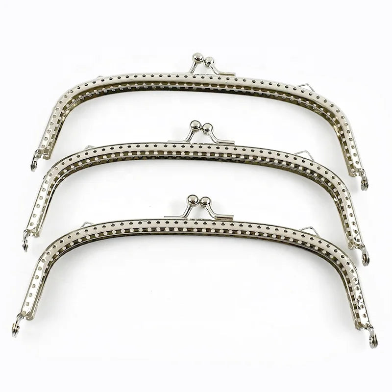 Meetee BS199 10.5/12.5/15.5cm Curved Silver Smooth Half Round Mouth Gold DIY Bag Accessories with Multiple Sizes to Choose From