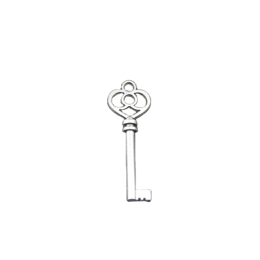 Hot Sale Zinc Alloy Key Pendants Charms 19x61mm