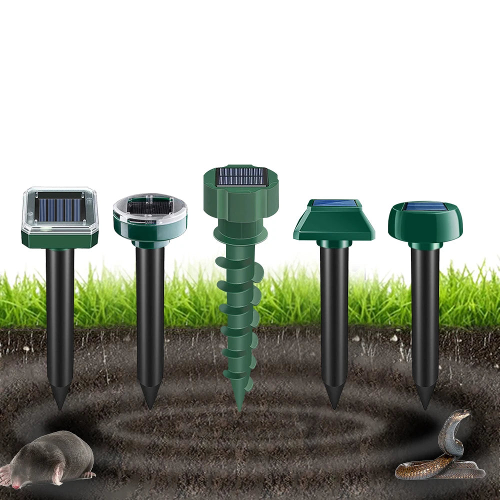 Customized Logo Waterproof Ultrasonic Animal Pest Mouse Insects Repellent Outdoor Solar ABS Effective Insect Snake Mole Repeller