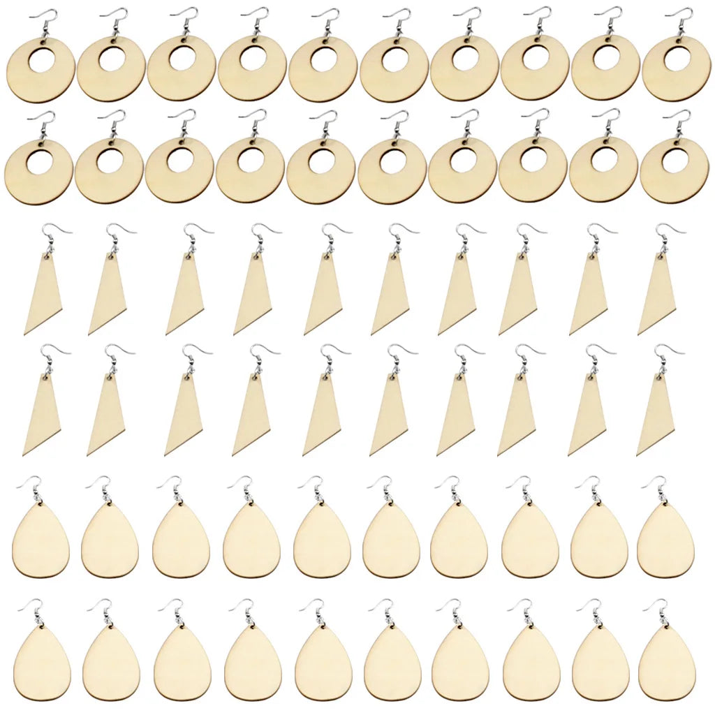 Wholesale DIY Painted Wooden Earring for Home Wedding Party and Craft Assembly Dropshipping