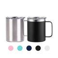 12oz 14oz 16oz 24oz Double Wall Insulated Vacuum Stainless Steel Powder Coated Travel Coffee Camp Mug With Handle