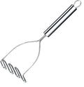Heavy-Duty 9.6-Inch Mirror Polish Stainless Steel Sustainable Potato Masher Ricer Dishwasher-Safe Manual Hand Tool for Ricing