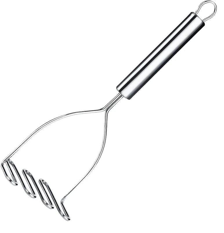 Heavy-Duty 9.6-Inch Mirror Polish Stainless Steel Sustainable Potato Masher Ricer Dishwasher-Safe Manual Hand Tool for Ricing