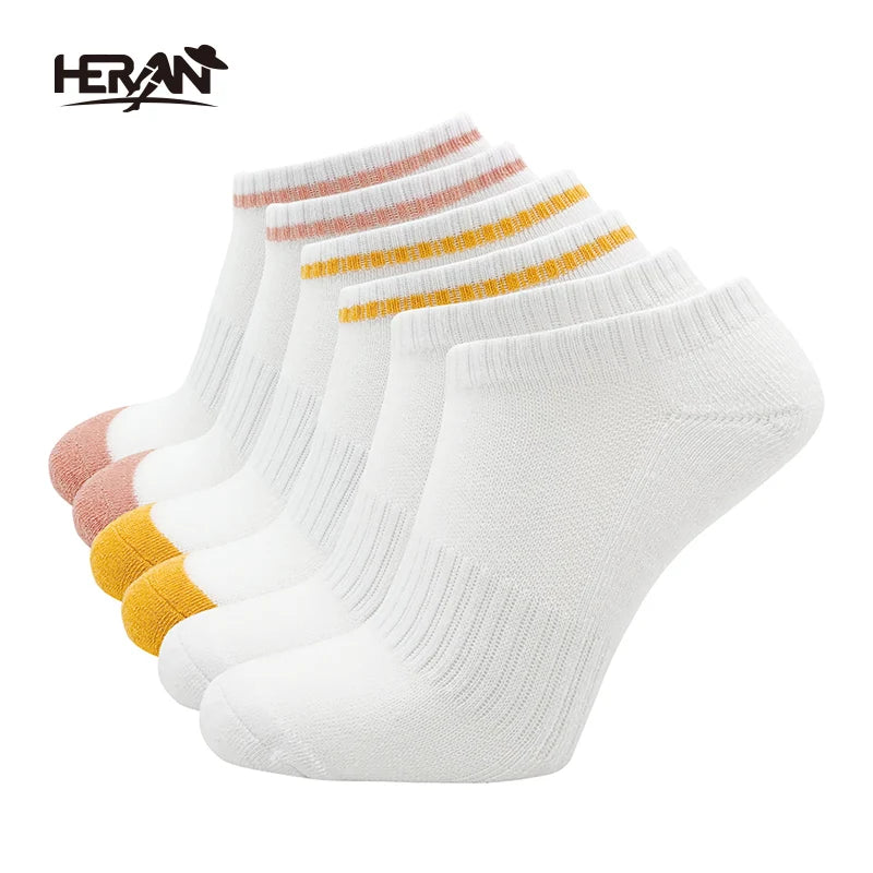 Custom Logo Printed Cotton Socks for Women Yellow and Pink Short Ankle Socks With Custom Design Polyester Material White Socks