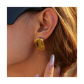 Fashionable Earrings Waterproof Gold Plated 316L Stainless Steel Square Stud Earrings for Lady Wholesale Stocks Earrings Jewelry