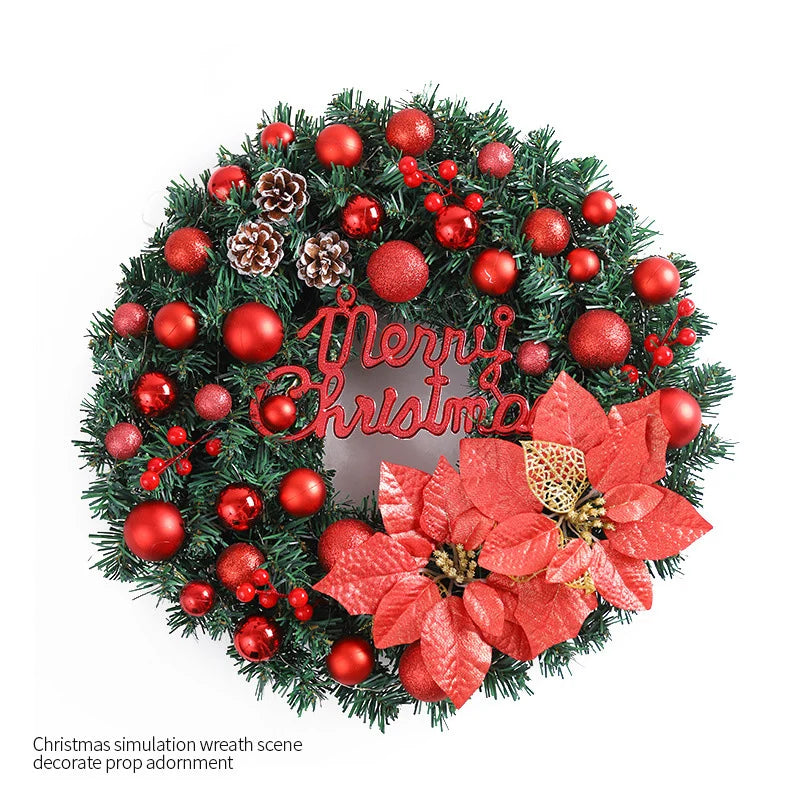 AYOYO 2025 New Luminous Christmas Decoration Wreath 40/50/60cm Christmas Decoration Wreath Vine