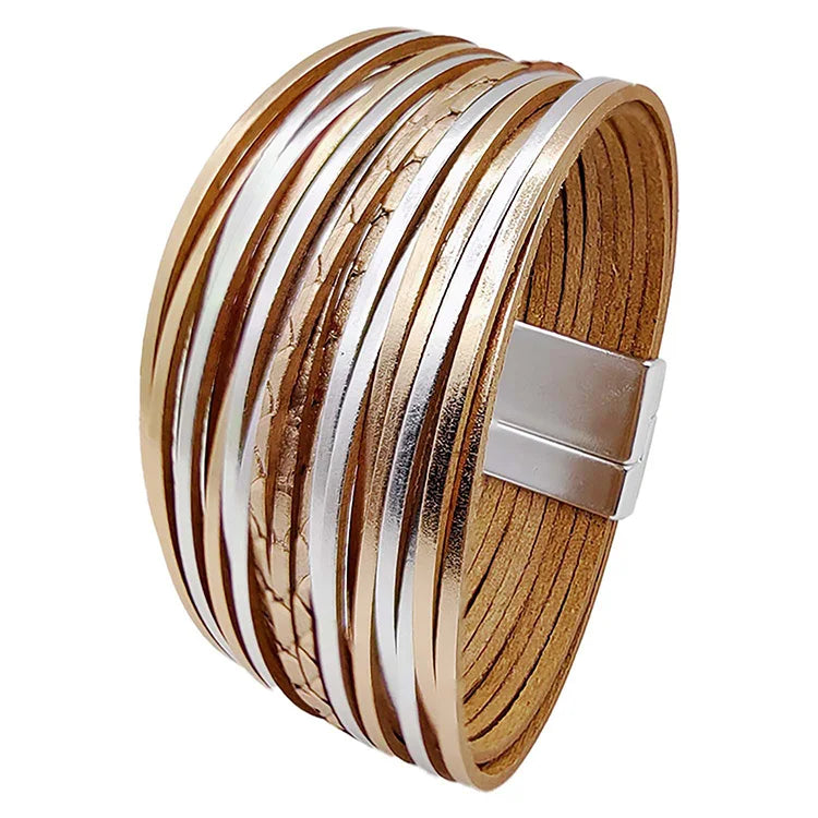 Cross-border Fashion Leather Bracelet Temperament Simple Colors Leather Bracelet Wholesale New Versatile Leather Bracelet Women
