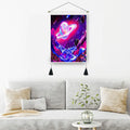 35*50cm Custom Tarot Sun Moon Phase Tapestry Home Decor Cotton Linen Tassel Seven Chakra Bedroom Stick Wall Hanging Art Painting