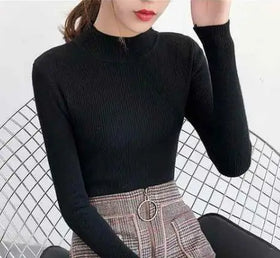 Custom Women's Turtleneck Pullover Sweater for Winter Basic Knitwear Top with Casual Style Autumn Bottoming Shirts