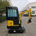 AW10 Chinese Machinery 1t 1000kg Mini Excavator Digging Machine with Kubota diesel Engine Enclosed Cabin