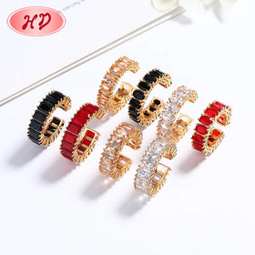 Bijouterie Hengdian Wholesale Color Cubic Zirconia 18K Gold Plated Fine Fashion Jewelry Engagement Wedding Rings for Women Men