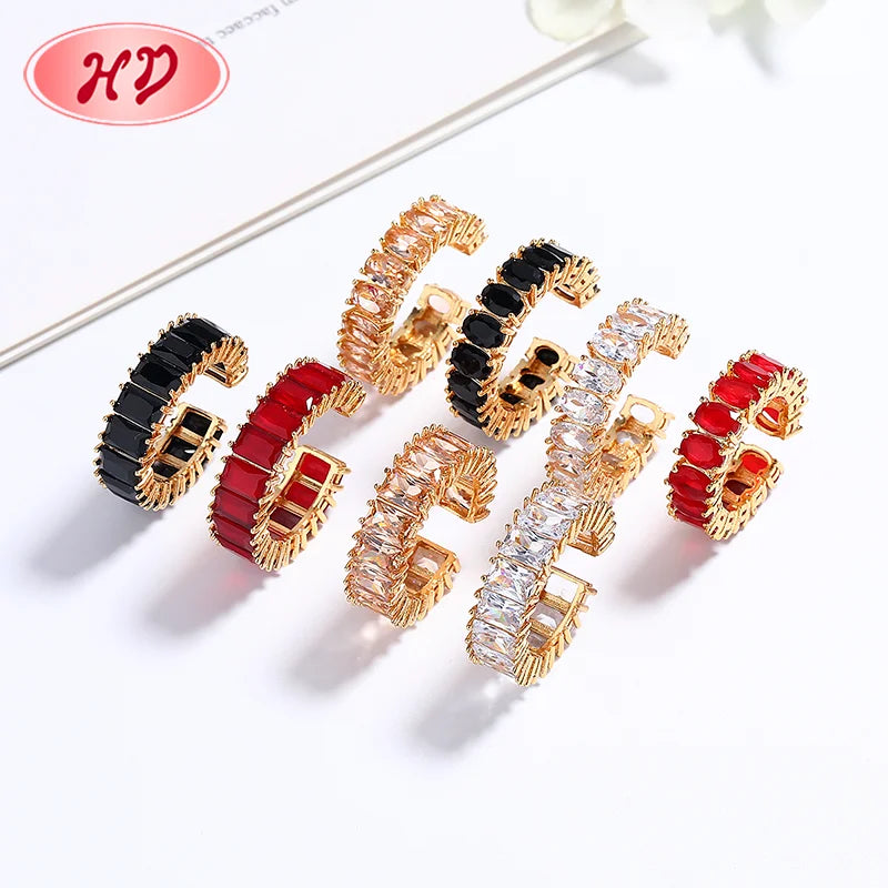 Bijouterie Hengdian Wholesale Color Cubic Zirconia 18K Gold Plated Fine Fashion Jewelry Engagement Wedding Rings for Women Men