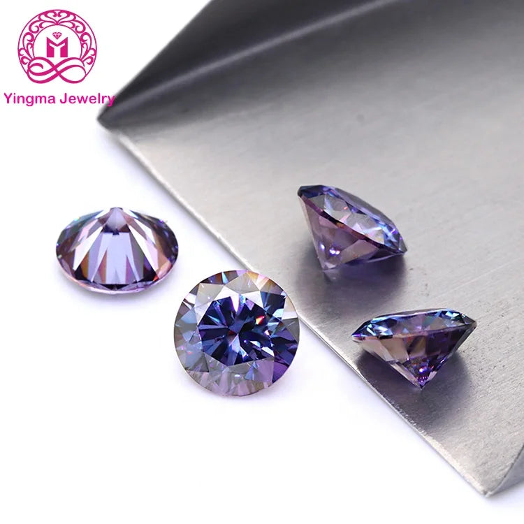 Yingma Fancy Colour Moissanite Diamond High Quality Moissanite Past test Lavender Moissanite Stones