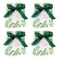 Green Color Wedding Theme Small Candy Treat Paper Boxes With Ribbons Gift Cookie Package Paper Boxes for Party Supplies