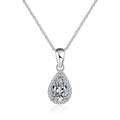 1 Carat D Color Pear Cut Moissanite Diamond Pendant Necklace 925 Sterling Silver Jewelry for Women