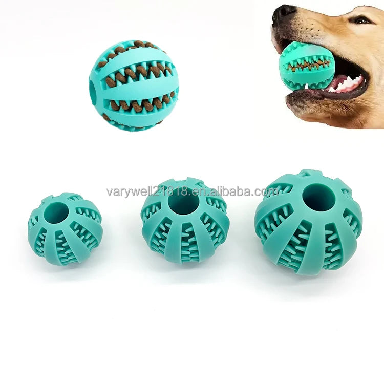 5/6/7cm Diameter Bouncing Ball Durable Fetch Teething Treat Dog Balls Food Treat Interactive Puzzle Ball for Teeth Cleaning