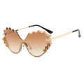 Popular 2025 Frameless Copper Sun Glasses Fashion Cheap Women Cat Eye Sunglasses