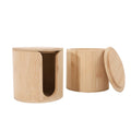 Eco Friendly Bamboo Jar Cotton Pad Container Bamboo Cylinder