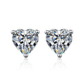 Valentines Day Jewelry Heart Shape Moissanite Stud Earring 925 Sterling Silver Couple Jewelry