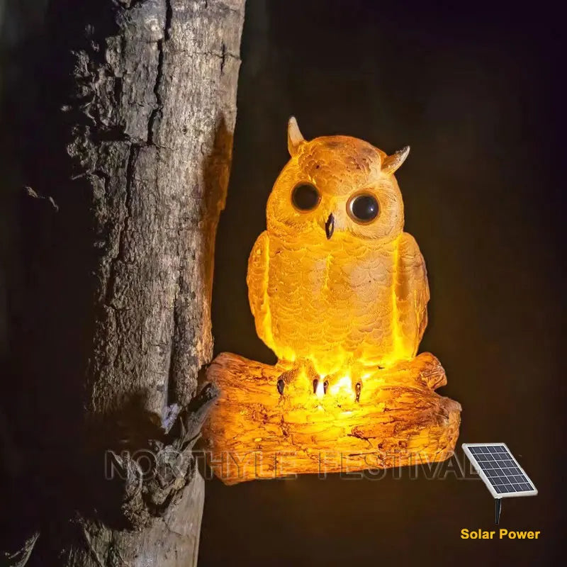 Fiberglass Owl Statue Lamp Dropshipping Products Home Decor Animal Birthday Party Decoration Outdoor Ip65 Solar Motif Lights