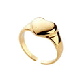 Korean Unique Valentine Fine Jewelry 18k Gold Plated Heart Shape 925 Sterling Silver Custom Adjustable Rings for Girls