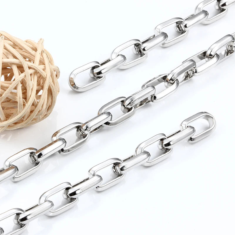 Chunky Stainless Steel Chain for Women Men No Fade Waterproof Chains Necklace and Bracelet for Jewelry DIY