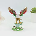 SHINNYGIFTS 100% Handmade Hand Painted Eagle Trinket Box Decoration Metal Jewelry Gift Box Small Gifts
