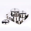 3pcs Nail Art Stainless Steel Acrylic Cup Acrylic Liquid Powder Monomer Special Washing Brush Nail Dappen Dish Set for Nails
