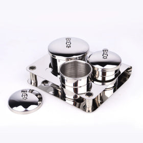 3pcs Nail Art Stainless Steel Acrylic Cup Acrylic Liquid Powder Monomer Special Washing Brush Nail Dappen Dish Set for Nails