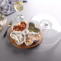 Nordic Dried Fruit Candy Plate Creative Fruit Tray Ceramic Grid Plate with Lid Living Room Storage Plate
