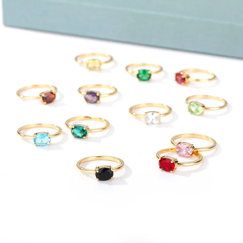 SC Trend Fashion Ring Set Women Wedding Birthday Jewelry Elegant Birthstone Shinny Color Zircon Rings for Women