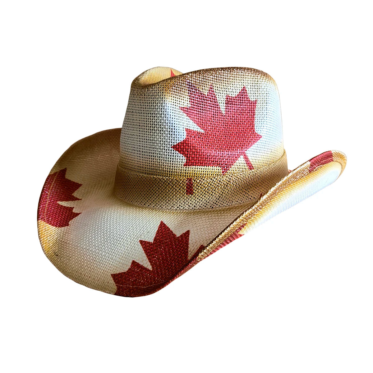 Stock Men Paper Straw Cowboy Hat Canada Mapel Painting Shapable Brim Sombreros Western Cowboy Straw Hat