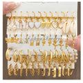 Wholesale Trendy Gold Metal Pearl Earrings Set for Women Fashion Geometric Punk Crystal Circle Drop Hoop Earrings  Bulk