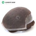 Natural Indian Hair French and PU Q6 Men Toupee Hand Tied Hair Patch for Men