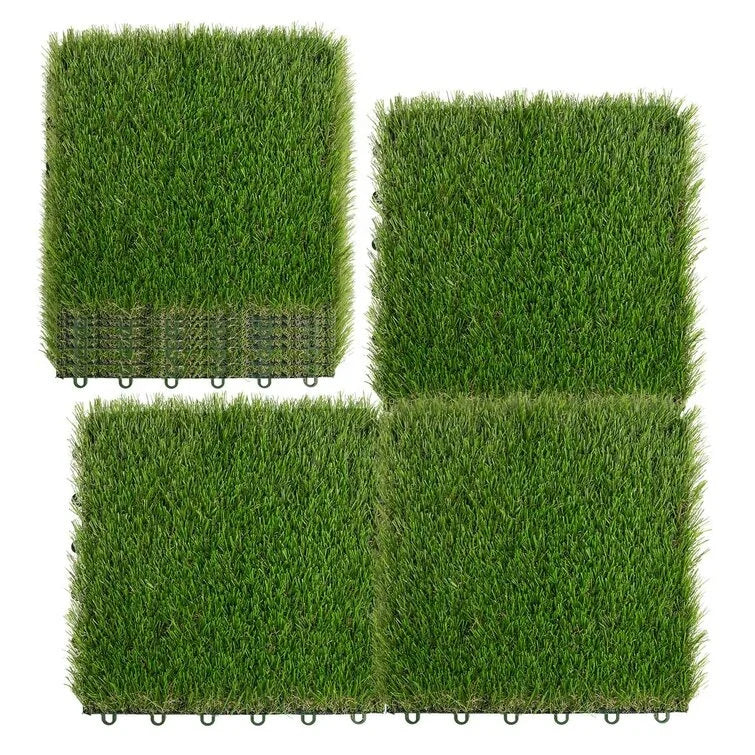 Hot Sale Interlocking Realistic DIY UV Resistant Artificial Grass Deck Tiles for Outdoor Balcony and Garden Landscaping
