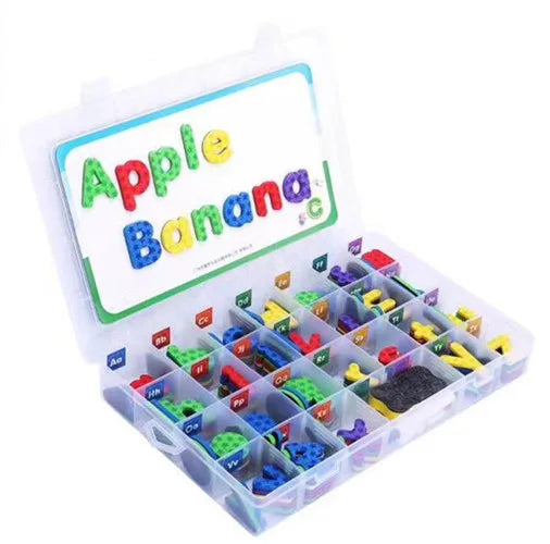 Ready to Ship Portable Tabletop Magnetic Alphabet & Number Puzzles Educational Waterproof Plastic Box OEM Kids