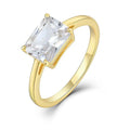 High Quality 18K Gold Plated Moissanite Engagement Ring Factory Wholesale Custom Square Cut 925 Sterling Silver Zircon Jewelry
