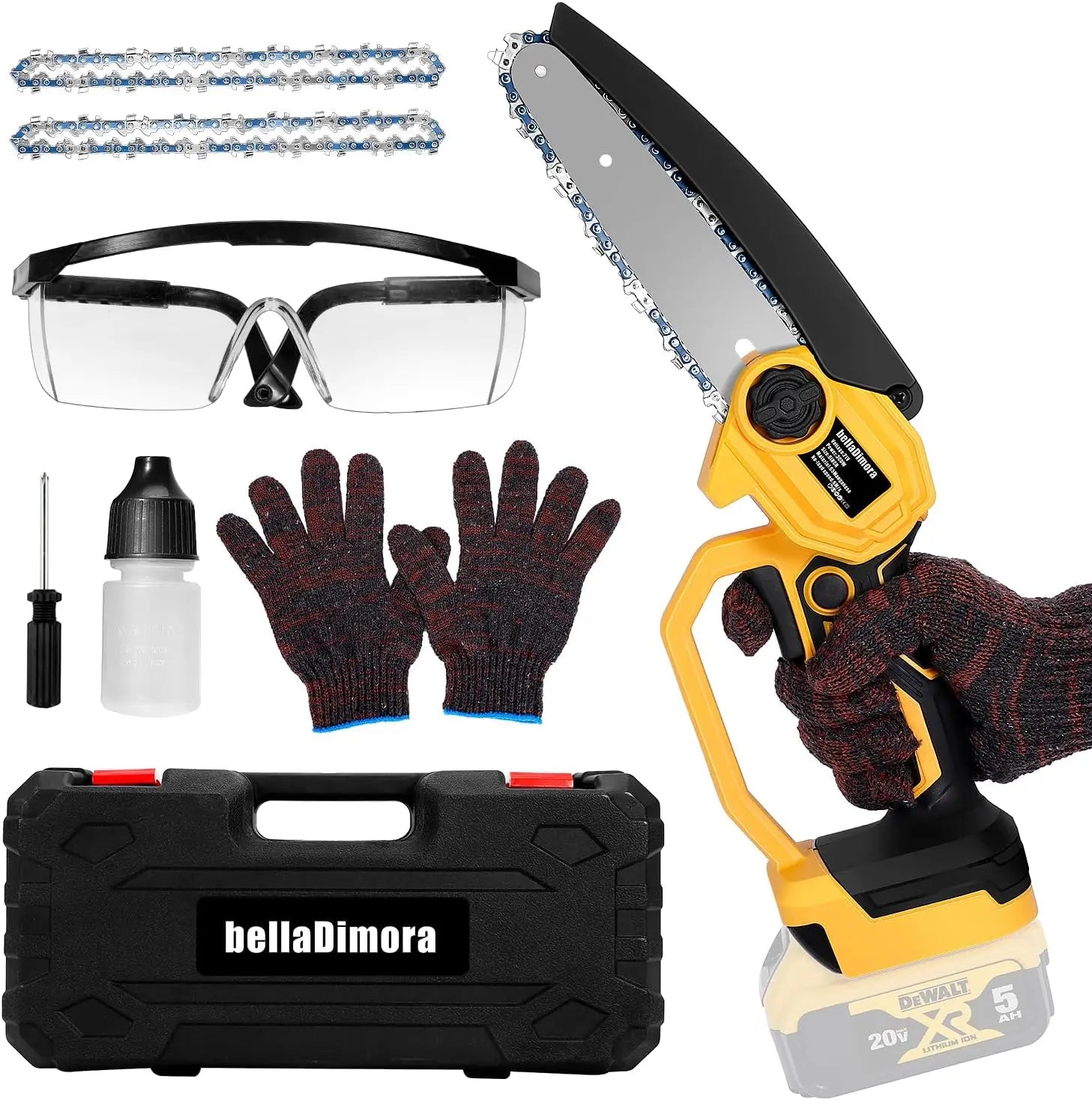 Electric Handheld Mini Chainsaw with Safety Lock for Wood/tree Cutting Small Cordless Handheld Portable Chainsaw