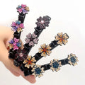 AA01069 Fabric Hair Clips Braided Hair Clips for Women Sparkling Crystal Stone Braided Rhinestone Hair Clip