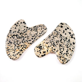 HY Good Quality Face Massage heart dalmation Jasper Natural facial gua sha Massage Tool