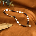 Trendy Semi-Precious Gemstone Necklace for Women Natural Garnet Stone Necklace Baroque Pearl Beaded Dainty Jewelry Set Gift