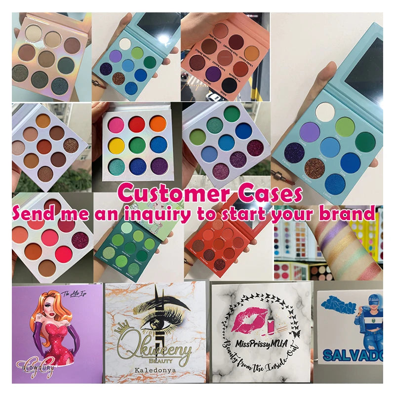 3-7 Days Delivery Eye Shadow Palette Wholesale Eye Shadow High Pigment Private Label Custom Logo 9 Colors Eye Shadow