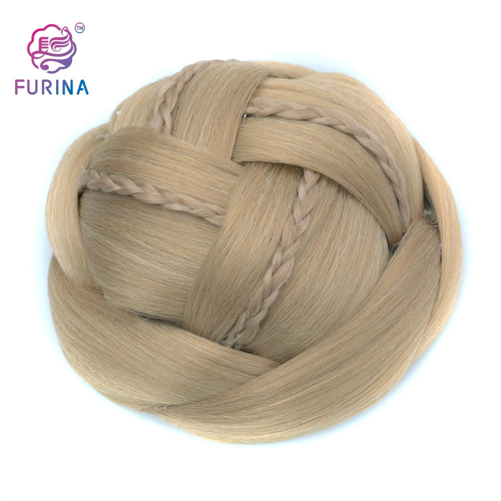 Fuina Breathable a Variety of Choices Fashion Synthetic Braid Hair Buns Hair Ponytail Messy Bun Floral French Hair Bun Maker