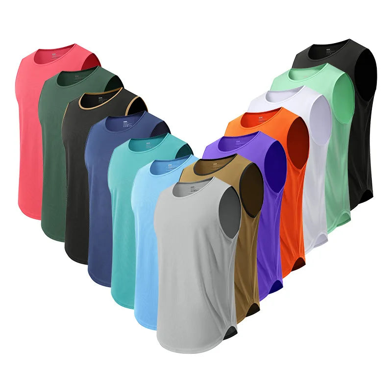 Quick Drying Vest Men's Sleeveless Running Training Basketball Loose Fitness Vest
