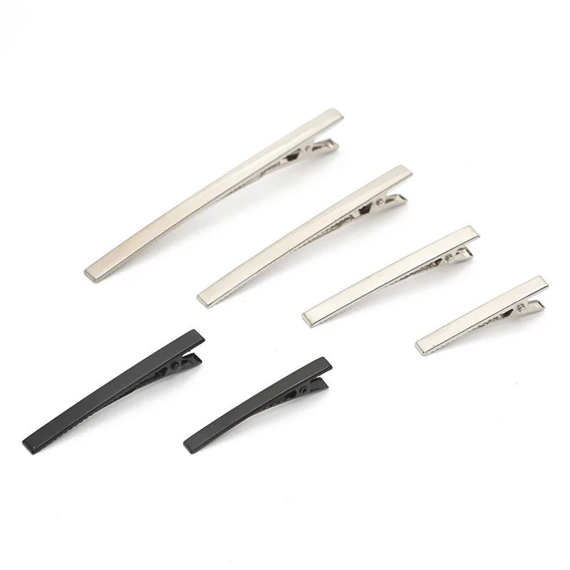 MIO Classic Alloy Duckbill Clip 6cm Rectangle Hair Pins Plain Metal Alligator Hair Clip Girls Salon Styling DIY Hair Accessories